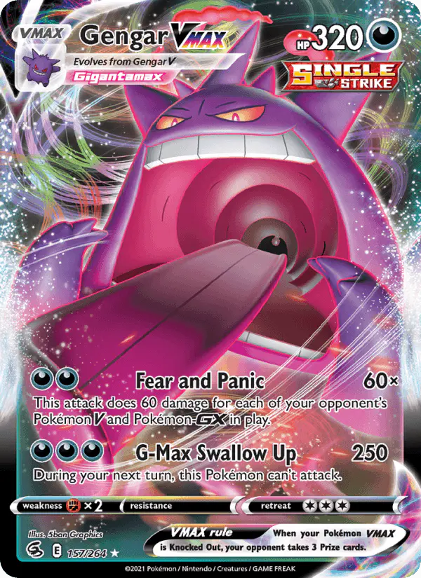 Carta Gengar VMAX 157/264 de Fusion Strike