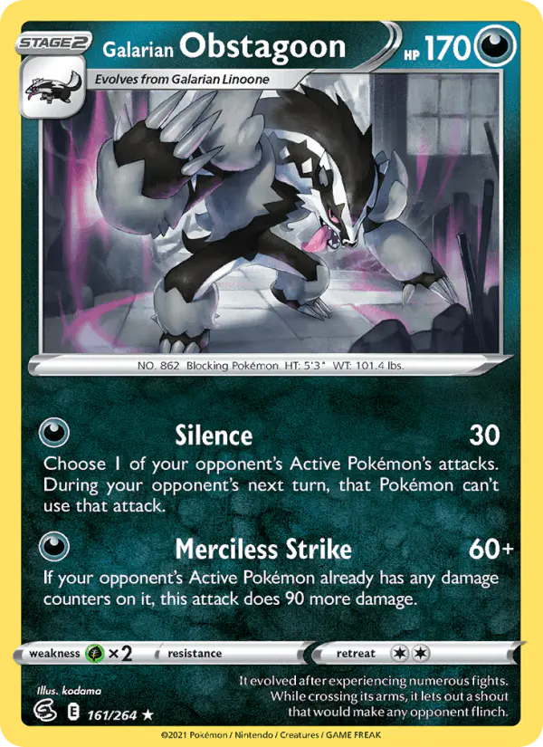 Carta Galarian Obstagoon 161/264 de Fusion Strike