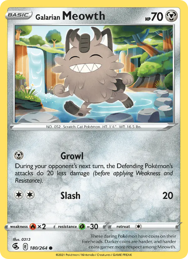 Carta Galarian Meowth 180/264 de Fusion Strike
