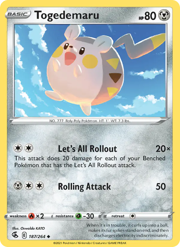 Carta Togedemaru 187/264 de Fusion Strike