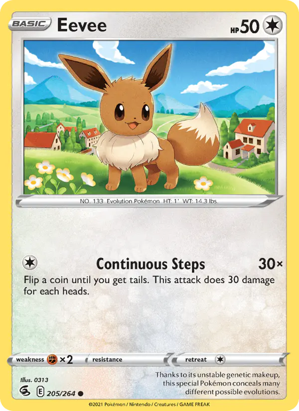Carta Eevee 205/264 de Fusion Strike