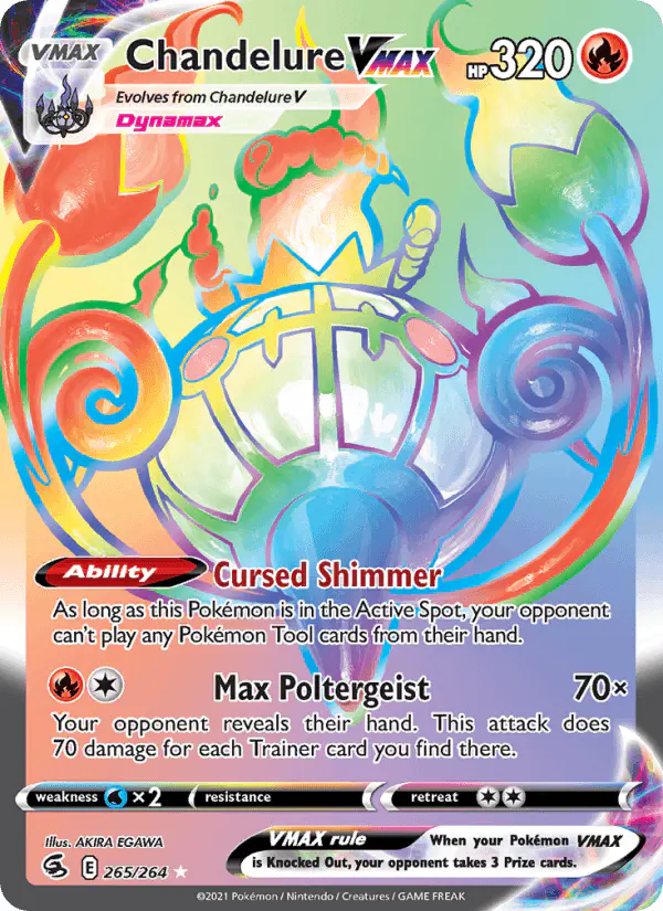 Carta Chandelure VMAX 265/264 de Fusion Strike