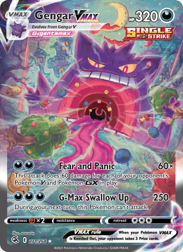 Carta Gengar VMAX 271/264 de Fusion Strike