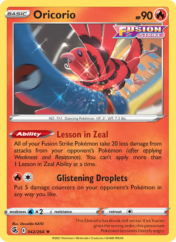 Carta Oricorio 042/264 de Fusion Strike