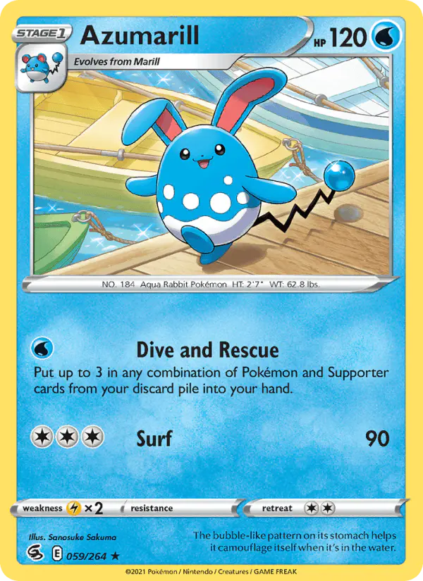 Carta Azumarill 059/264 de Fusion Strike