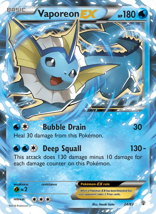 Carta Vaporeon EX 24/83 de Generations