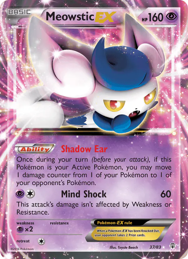 Carta Meowstic EX 37/83 de Generations
