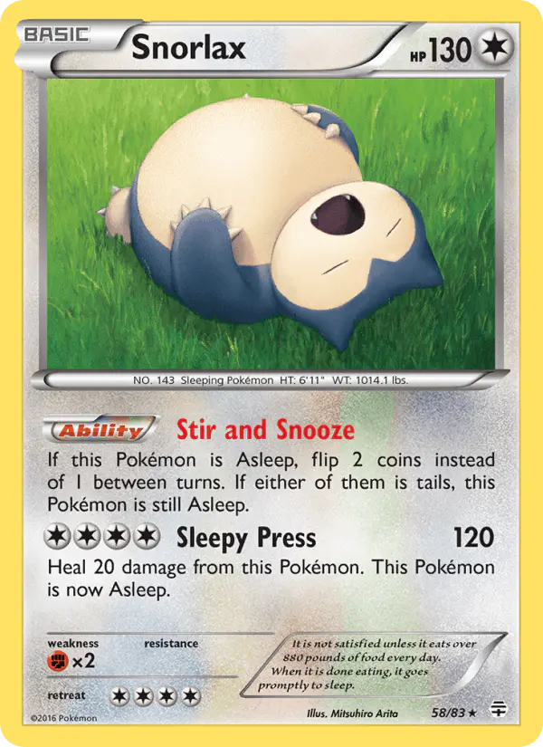 Carta Snorlax 58/83 de Generations