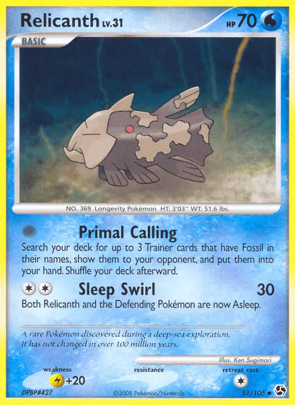 Carta Relicanth 51/106 de Great Encounters