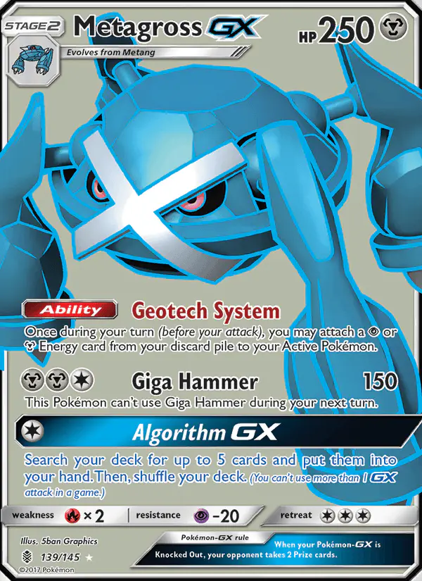 Carta Metagross GX 139/145 de Guardians Rising