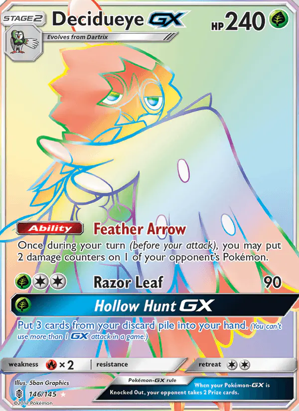 Carta Decidueye GX 146/145 de Guardians Rising