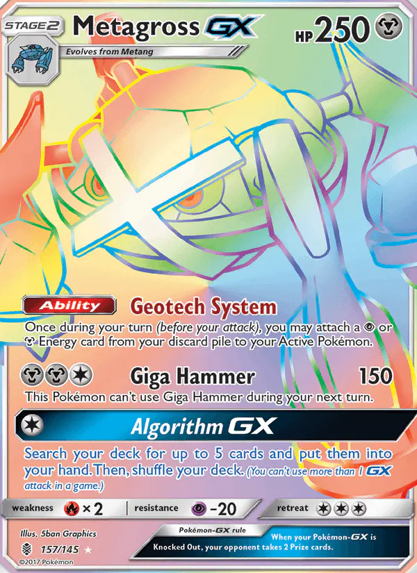 Carta Metagross GX 157/145 de Guardians Rising