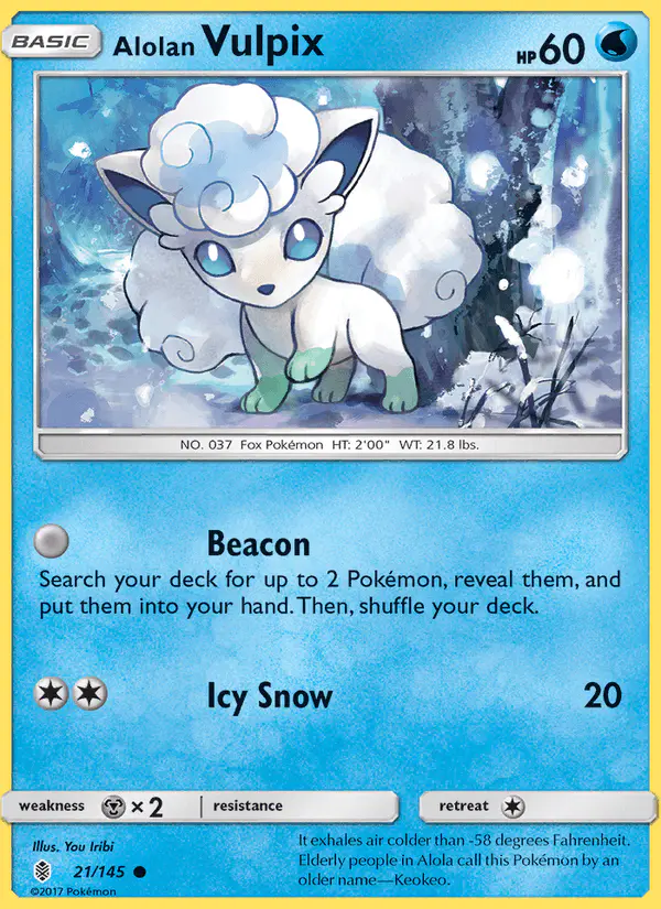 Carta Alolan Vulpix 21/145 de Guardians Rising