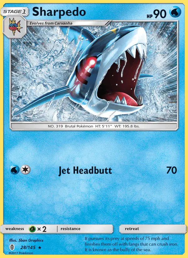 Carta Sharpedo 28/145 de Guardians Rising