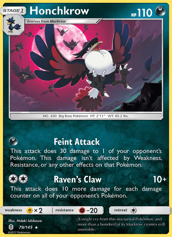 Carta Honchkrow 79/145 de Guardians Rising