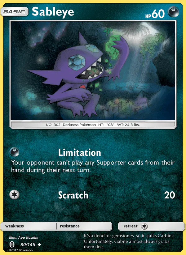 Carta Sableye 80/145 de Guardians Rising