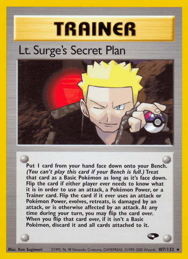 Carta Lt. Surge's Secret Plan 107/132 de Gym Challenge