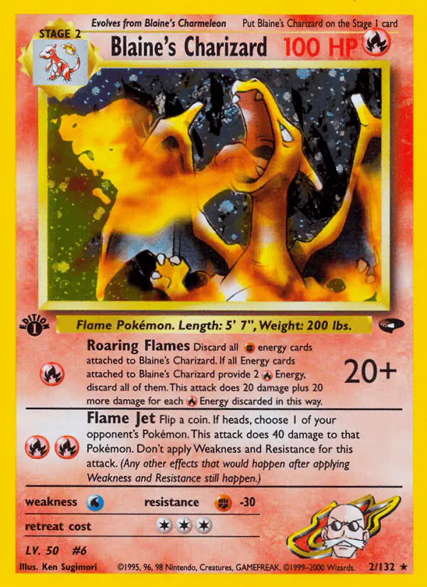 Carta Blaine's Charizard 2/132 de Gym Challenge