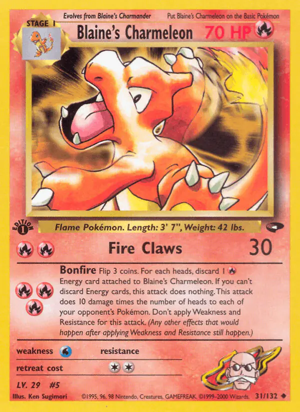 Carta Blaine's Charmeleon 31/132 de Gym Challenge
