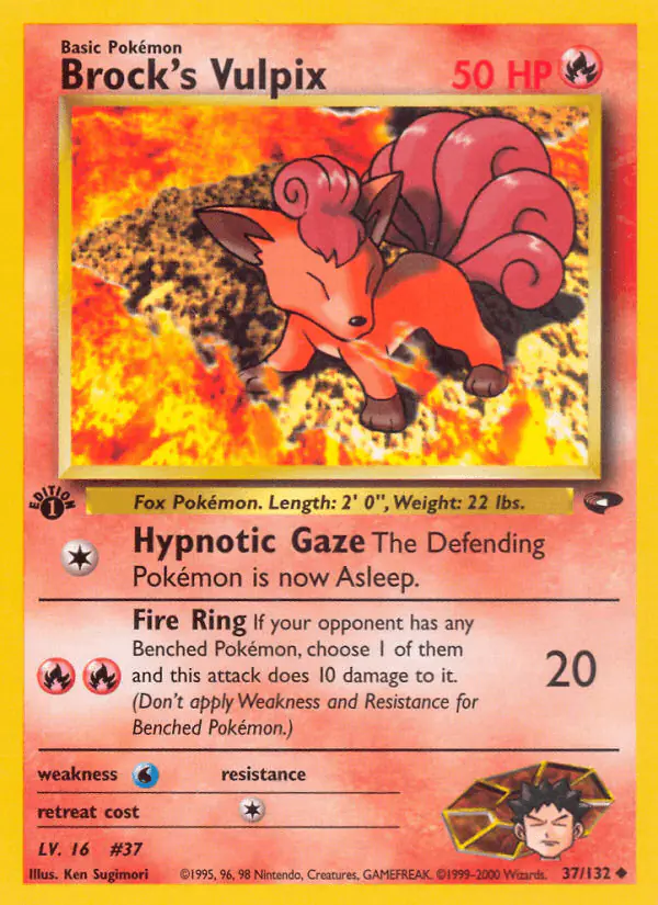 Carta Brock's Vulpix 37/132 de Gym Challenge