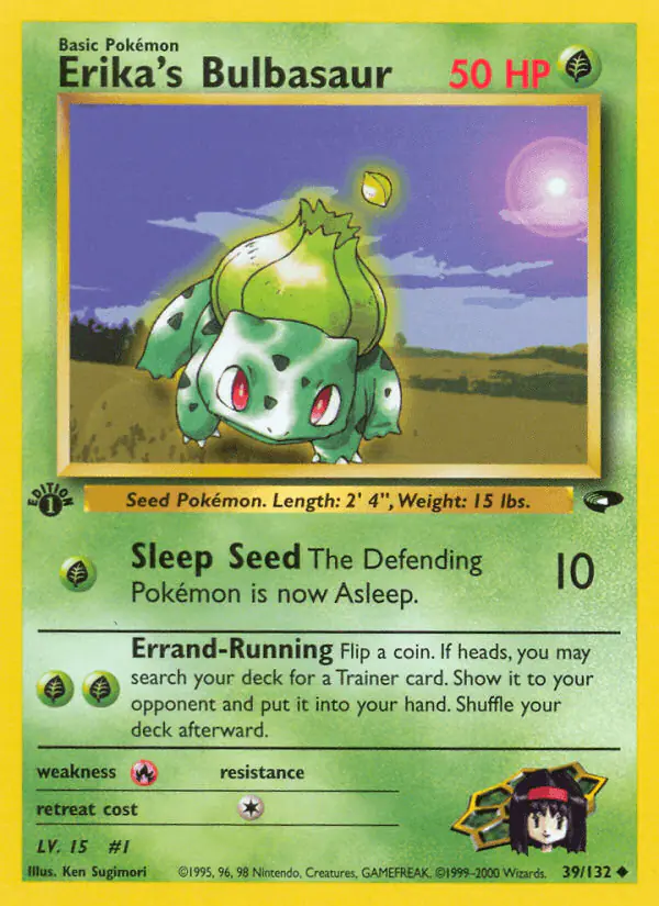 Carta Erika's Bulbasaur 39/132 de Gym Challenge