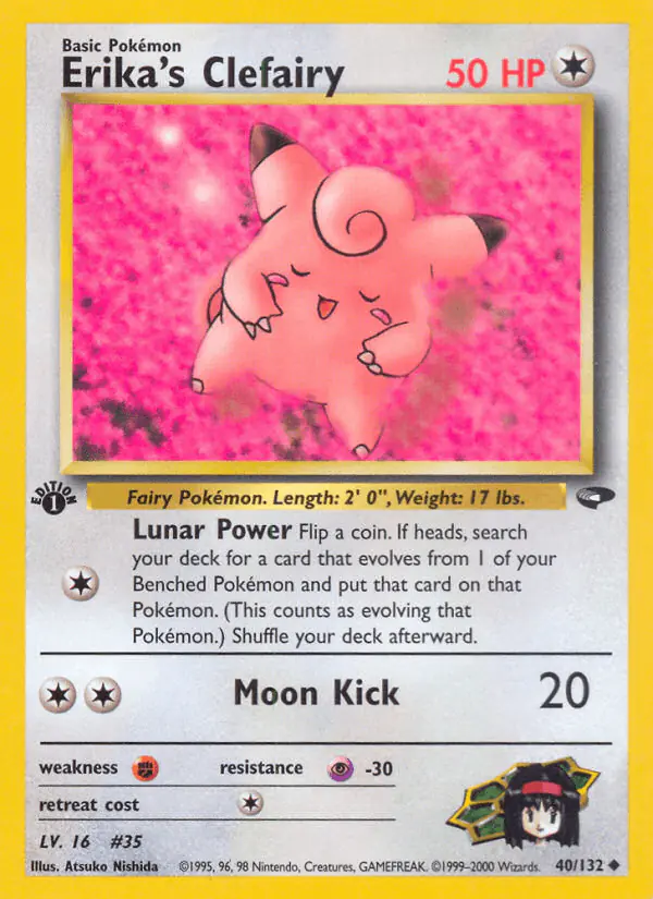 Carta Erika's Clefairy 40/132 de Gym Challenge