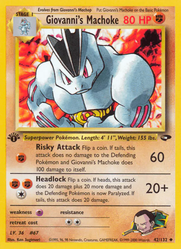 Carta Giovanni's Machoke 42/132 de Gym Challenge