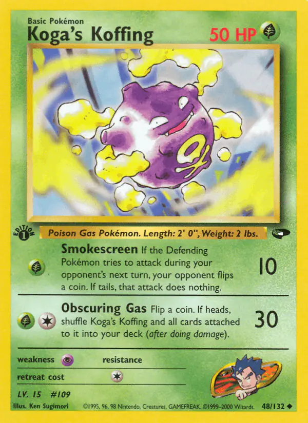 Carta Koga's Koffing 48/132 de Gym Challenge