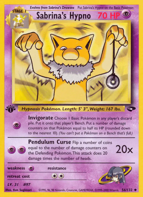 Carta Sabrina's Hypno 56/132 de Gym Challenge