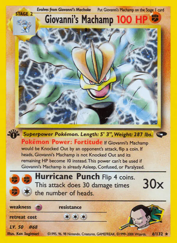 Carta Giovanni's Machamp 6/132 de Gym Challenge
