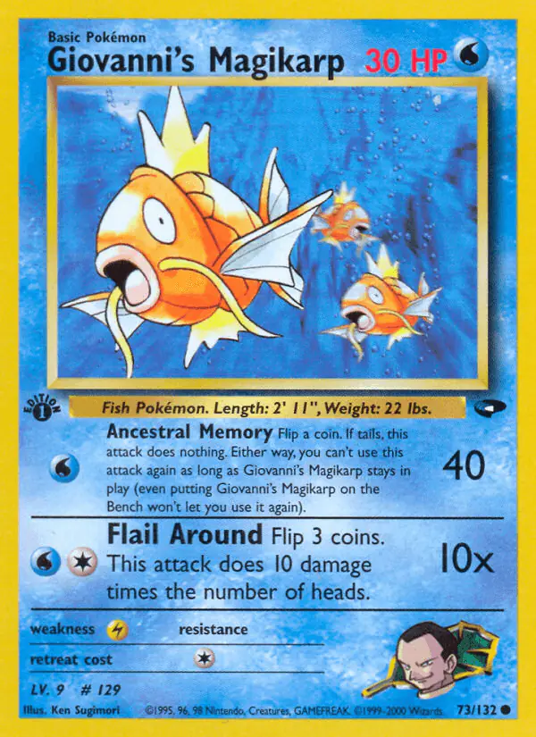 Carta Giovanni's Magikarp 73/132 de Gym Challenge