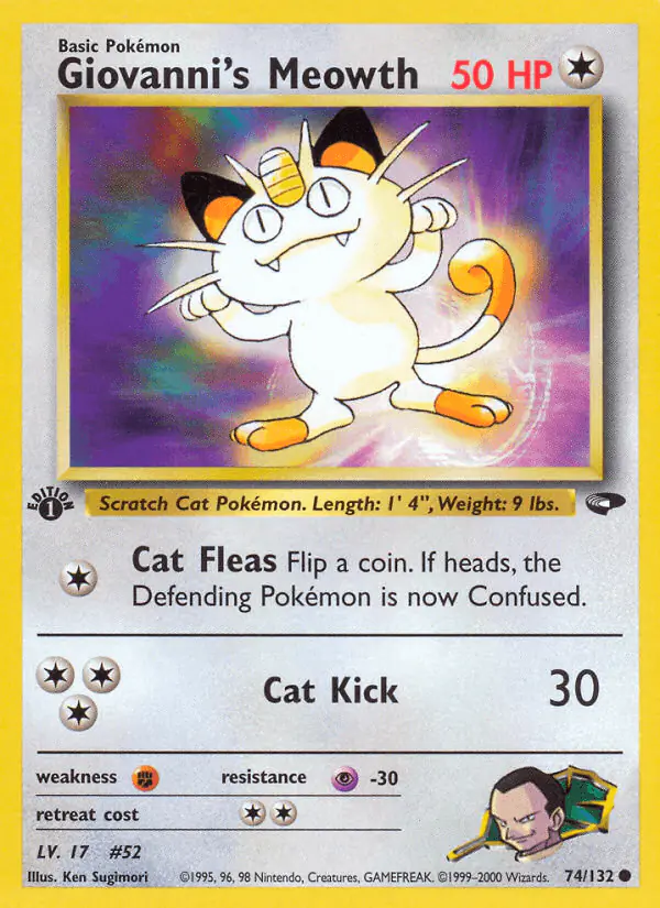 Carta Giovanni's Meowth 74/132 de Gym Challenge