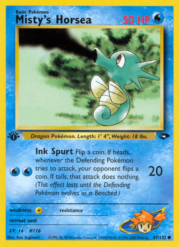 Carta Misty's Horsea 87/132 de Gym Challenge