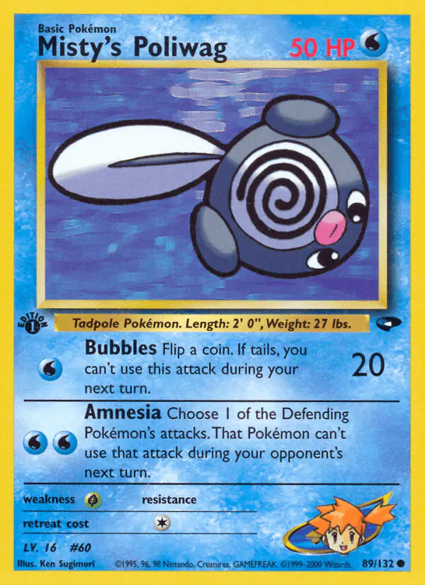 Carta Misty's Poliwag 89/132 de Gym Challenge