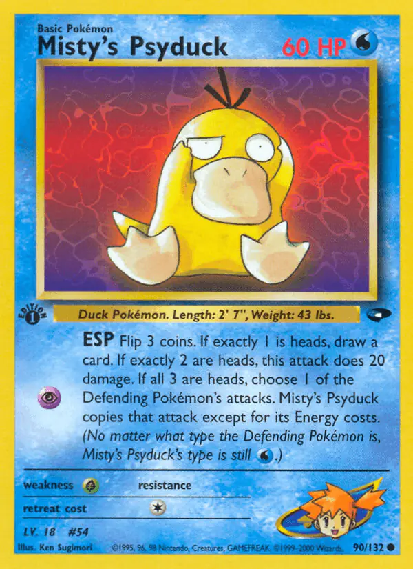 Carta Misty's Psyduck 90/132 de Gym Challenge