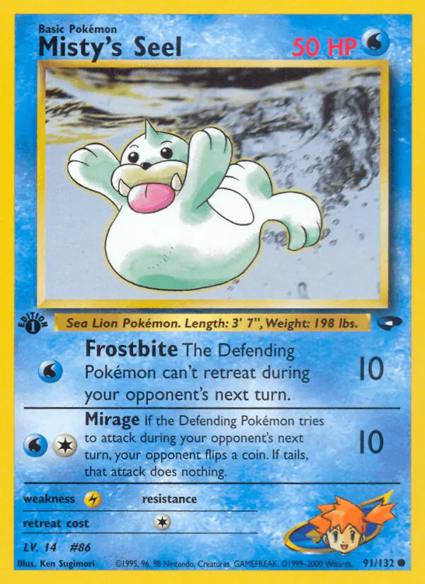 Carta Misty's Seel 91/132 de Gym Challenge
