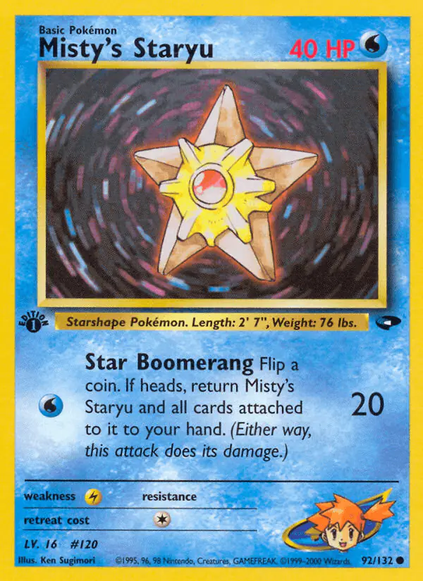 Carta Misty's Staryu 92/132 de Gym Challenge