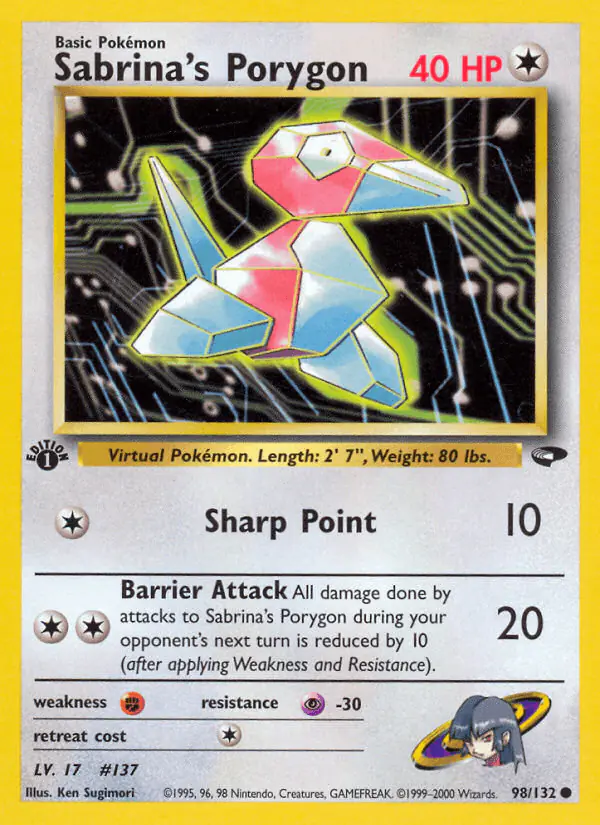 Carta Sabrina's Porygon 98/132 de Gym Challenge
