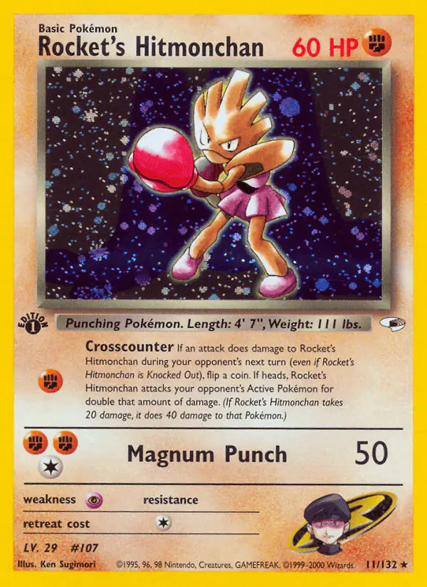 Carta Rocket's Hitmonchan 11/132 de Gym Heroes