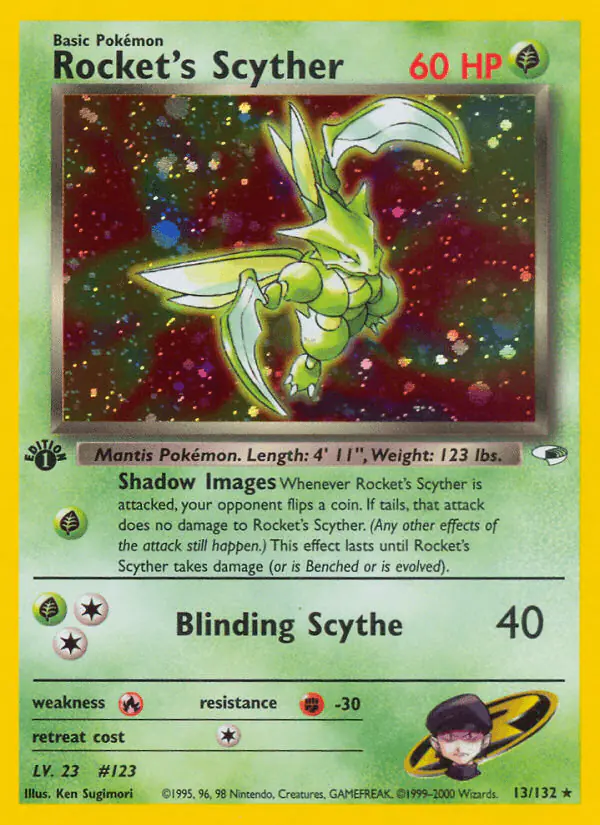 Carta Rocket's Scyther 13/132 de Gym Heroes