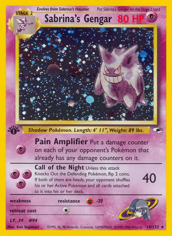 Carta Sabrina's Gengar 14/132 de Gym Heroes