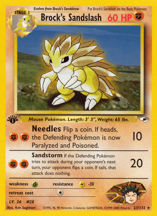 Carta Brock's Sandslash 23/132 de Gym Heroes