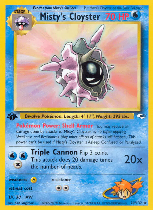 Carta Misty's Cloyster 29/132 de Gym Heroes