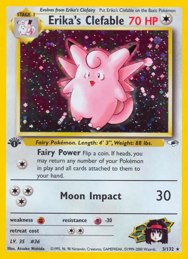 Carta Erika's Clefable 3/132 de Gym Heroes