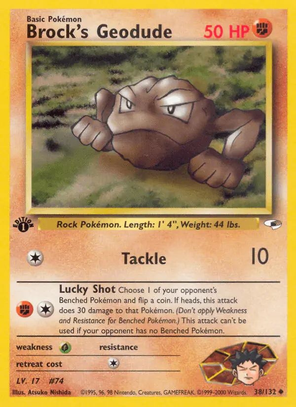 Carta Brock's Geodude 38/132 de Gym Heroes