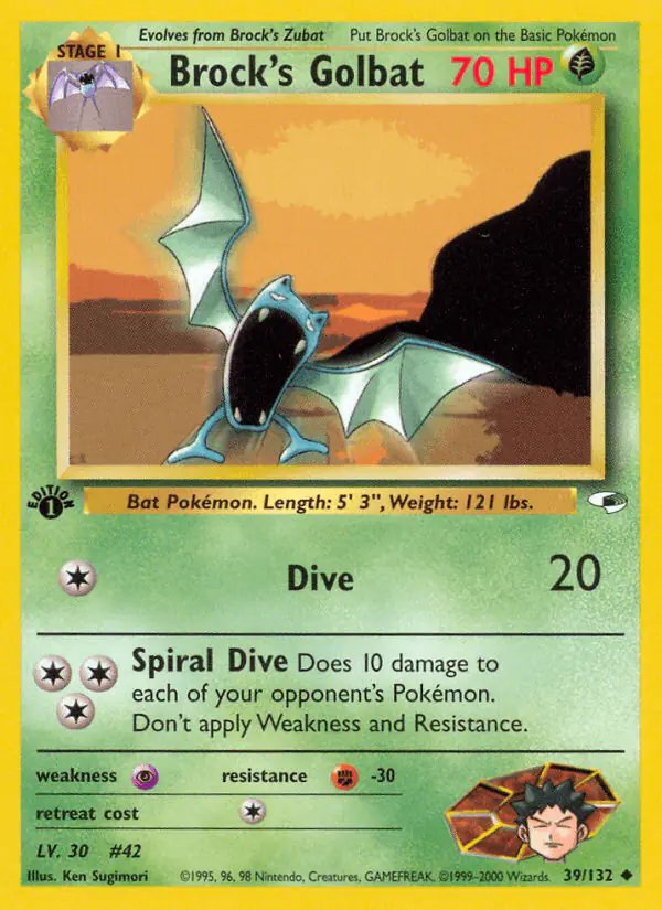 Carta Brock's Golbat 39/132 de Gym Heroes