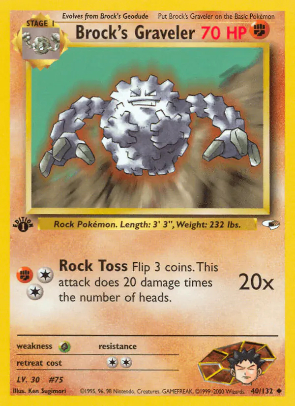 Carta Brock's Graveler 40/132 de Gym Heroes