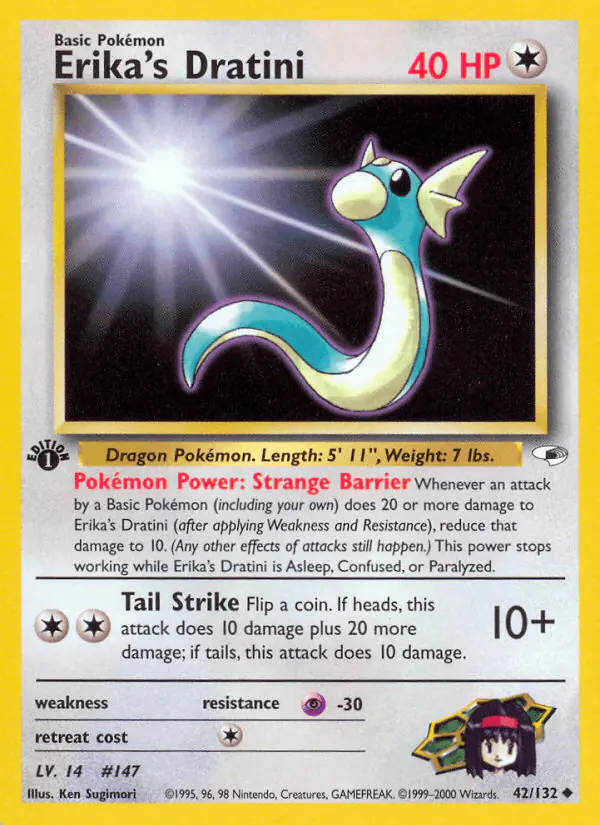 Carta Erika's Dratini 42/132 de Gym Heroes