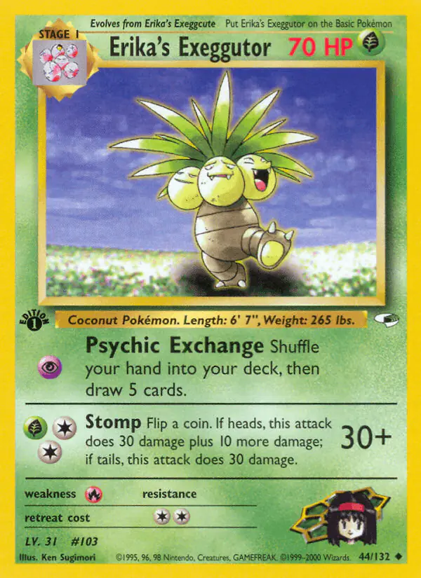 Carta Erika's Exeggutor 44/132 de Gym Heroes
