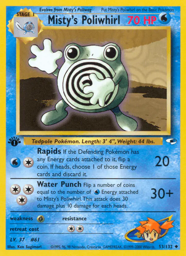 Carta Misty's Poliwhirl 53/132 de Gym Heroes